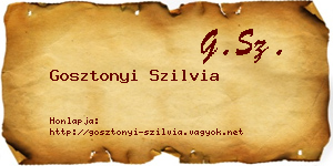 Gosztonyi Szilvia névjegykártya